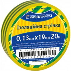 Ізострічка ПВХ АСКО 0,13х19х20м жовто-зелена