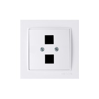 Розетка подвійна NILSON комп'ютерна без гнізда RJ45 cat5 Touran білий