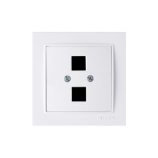 Розетка подвійна NILSON комп'ютерна без гнізда RJ45 cat5 Touran білий