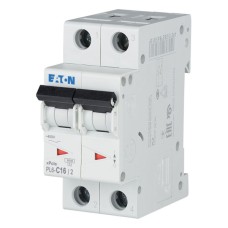 Автоматичний вимикач 2п 16A PL6-C16/2 6kA EATON