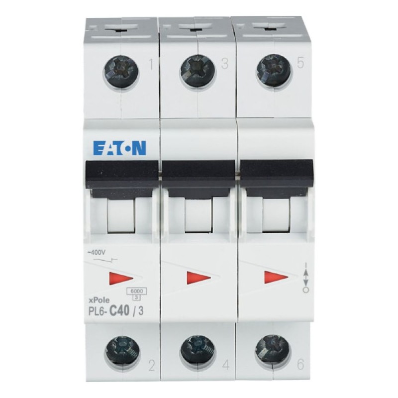 Автоматичний вимикач 3п 40A PL6-C40/3 6kA EATON