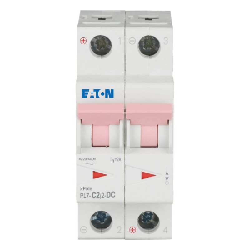 Автоматичний вимикач 2п 2A PL7-C2/2-DC 10kA EATON