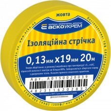 Ізострічка ПВХ АСКО 0,13х19х20м жовта