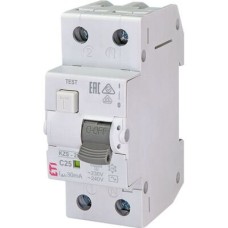 Диференційний автоматичний вимикач KZS-2M C 25/0,03 тип AC (10kA) ETI