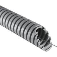 Труба гофрована ПВХ легка d40/31,2mm з протяжкою сітло-сірий Kopos (25м)