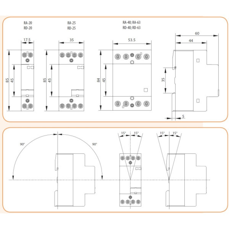 Контактор модульний RD 25-40 230V AC/DC ETI