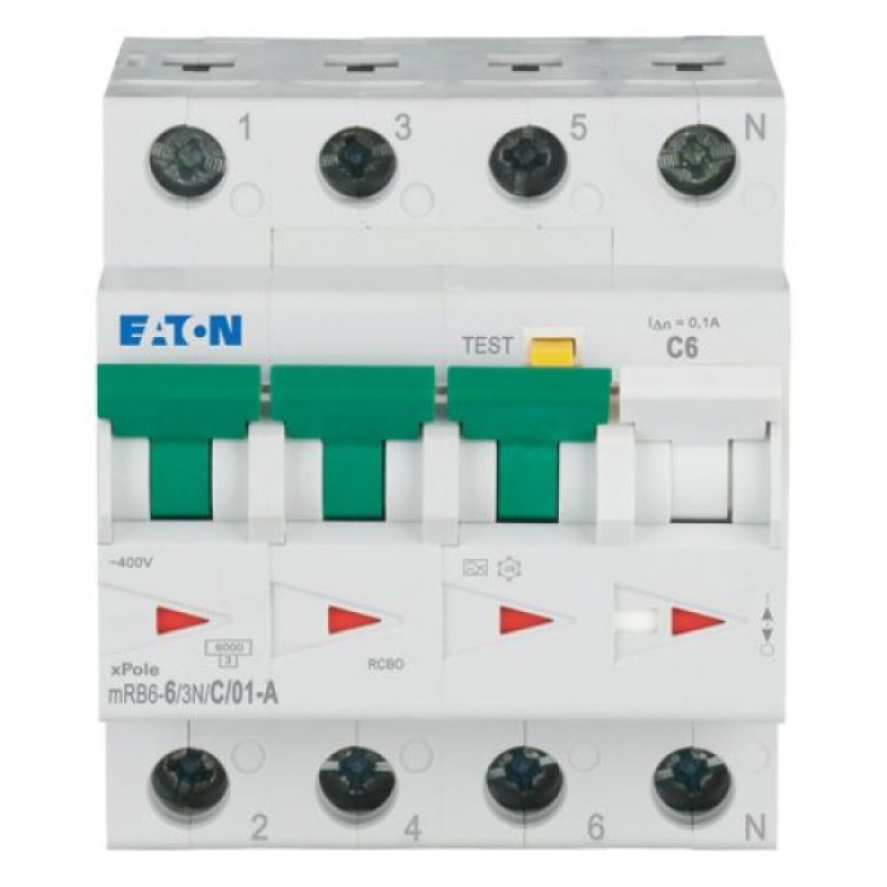 Диференційний автоматичний вимикач 3п mRB6-6/3N/C/01-A EATON