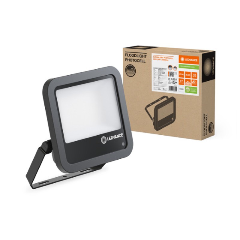 Прожектор LEDVANCE FLOODLIGHT 100 PCELL P 69W 840 10KLM PS BK IP65 (сенсор освітлення)