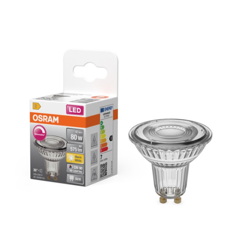 Лампа LED Osram PAR16 DIM 6,1W/927 230V GU10 36D 6X1 SST 80