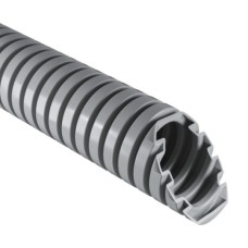 Труба гофрована ПВХ легка d16/10,7mm з протяжкою світло-сірий Kopos (25м)
