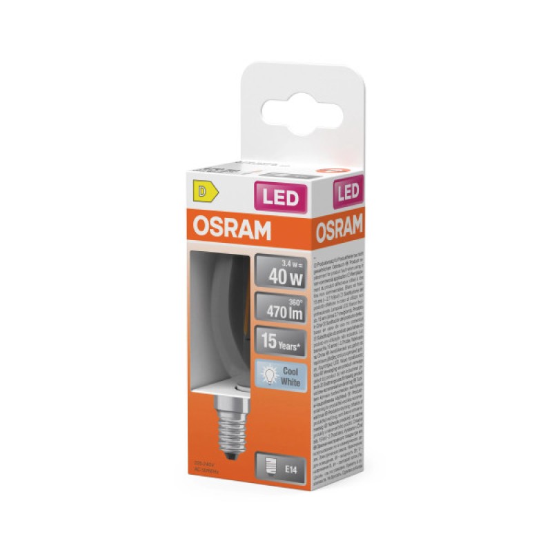 Лампа LED Osram CL B 3.4W/840 FIL E14 230V 40