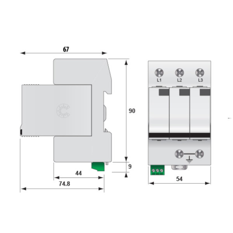 Обмежувач перенапруги ETITEC V T12 280/12,5 (3+0) ETI