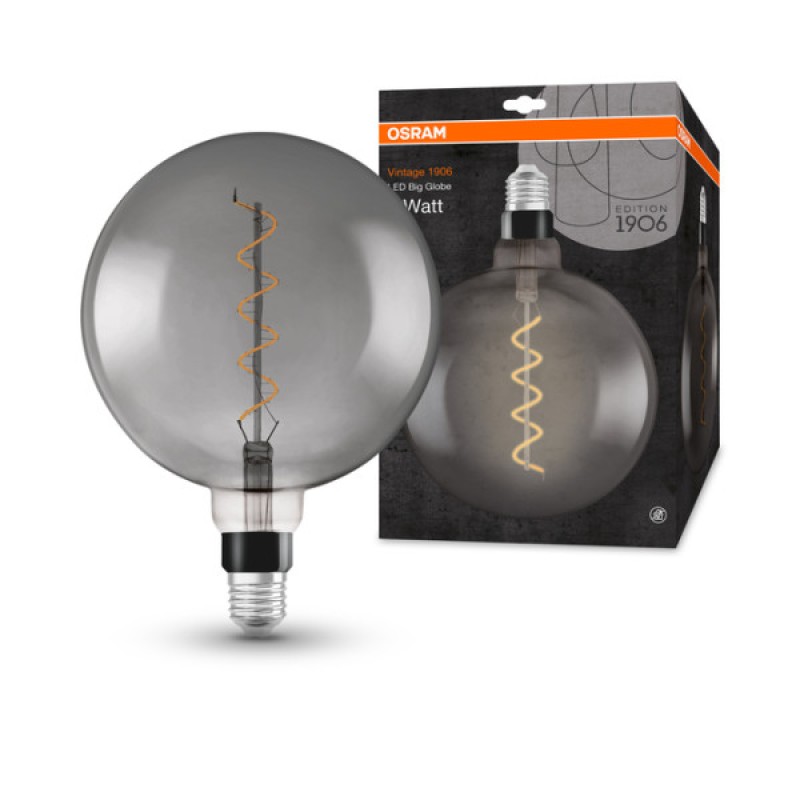 Лампа LED Osram 1906 GLОB 125 5W/818 230V FIL сіра E27 4X1