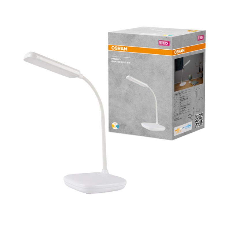 Лампа настільна LED PANAN DISK SQ 12W, 3CCT, DIM, біла, пластик OSRAM