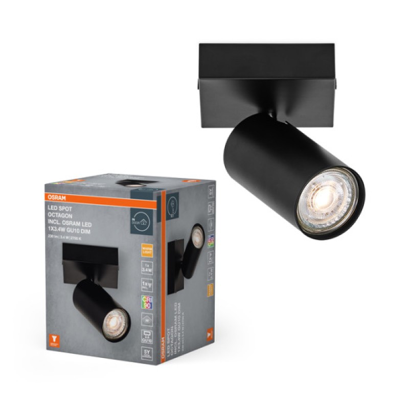Набор точкових світильников OSRAM LED SPOT OCTAGON 1X3.4W 927GU10BK