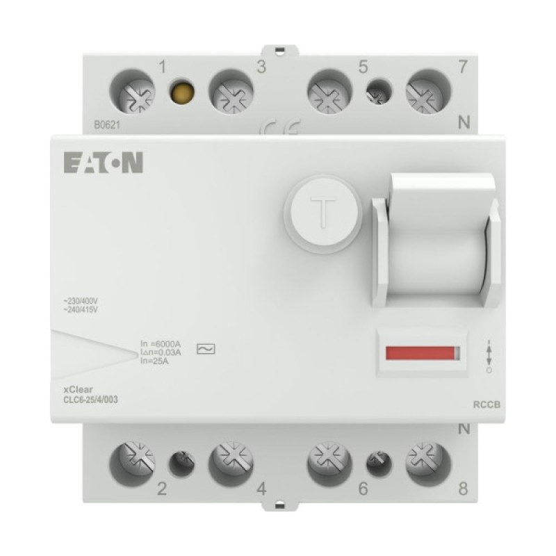 Диференційне реле 4п 25A CLC6-25/4/003 30mA EATON