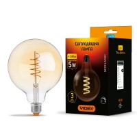 Світлодіодна лампа VIDEX Filament G125FASD 5W E27 2200K дімерна бронза (VL-G125FASD-05272)