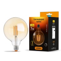Світлодіодна лампа VIDEX Filament G125FAD 7W E27 2200K дімерна бронза