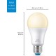 Лампа WiZ LED E27 8Вт 2700K 806Лм Wi-Fi розумна