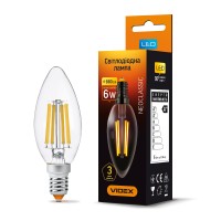 Світлодіодна лампа VIDEX Filament C37F 6W E14 3000K