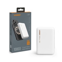 Повербанк з бездротовою зарядкою 10000mAh VIDEX VPB-331 PD20W White