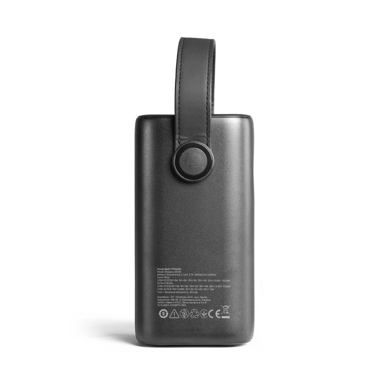 Повербанк 40000mAh TITANUM WC40 PD65W Black