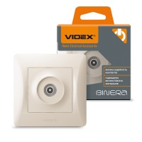 Розетка TV одинарна телевізійна кремова VIDEX BINERA (VF-BNSK1TVME-CR)