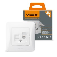 Розетка CAT3 одинарна телефонна біла VIDEX BINERA (VF-BNSK1TF3-W)
