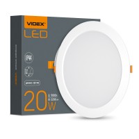Світлодіодний світильник Back вбудований круглий VIDEX 20W 5000K (VL-DLBR-205)