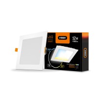 Світлодіодний світильник з регулюванням колірності, вбудований квадрат VIDEX 12W 3000-6200K С3 (VL-DLSС3-12)