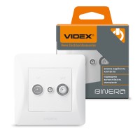 Розетка TV+SAT кінцева біла VIDEX BINERA (VF-BNSK2TVSATE-W)