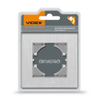 Рамка срібний алюміній одинарна горизонтальна VIDEX BINERA (VF-BNFRA1H-SL)