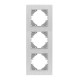 Рамка срібний алюміній на 3 місця вертикальна VIDEX BINERA (VF-BNFRA3V-SL)