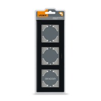 Рамка чорне скло на 3 місця горизонтальна VIDEX BINERA (VF-BNFRG3H-B)