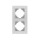 Рамка срібний алюміній на 2 місця вертикальна VIDEX BINERA (VF-BNFRA2V-SL)