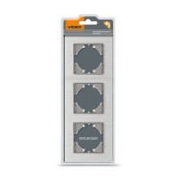 Рамка срібний алюміній на 3 місця горизонтальна VIDEX BINERA (VF-BNFRA3H-SL)