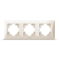 Рамка кремова на 3 місця горизонтальна VIDEX BINERA (VF-BNFR3H-CR)