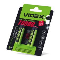 Батарейка лужна Videx LR6/AA Turbo 2шт BLISTER (LR6T/AA 2B)