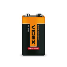 Батарейка сольова Videx 6F22/9V (Крона) 1шт SHRINK (6F22/9V/S)
