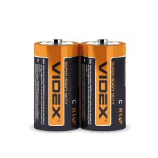 Батарейка сольова Videx R14P/C 2шт SHRINK (R14P/C 2pcs S)