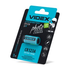 Батарейка літієва Videx CR123A 1 pcs BLISTER CARD (CR123A 1pc)