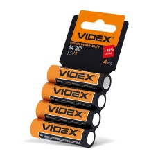Батарейка сольова Videx R6P/AA 4шт SHRINK CARD (R6P/AA 4pcs SC)