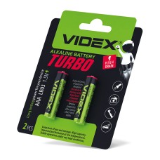 Батарейка лужна Videx LR03/AAA Turbo 2 pcs BLISTER (LR03T/AAA 2B)