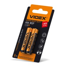 Батарейка сольова Videx R03P/AAA 2шт SMALL BLISTER (R03P/AAA 2pcs SB)