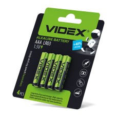 Батарейка лужна Videx LR03/AAA 4 pcs Blister Card (LR03/AAA 4pcs BC)