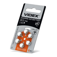 Батарейка повітряно цинкова Videx ZA13 (PR48) BLISTER 6 pcs (ZA13 (PR48) B6)