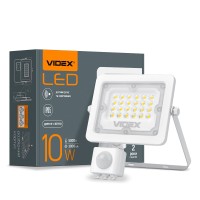 Світлодіодний прожектор VIDEX F2e 10W 5000K з датчиком руху та освітленості (VL-F2e105W-S)