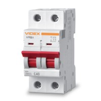 Автоматичний вимикач RS4 2п 40А С 4,5кА VIDEX RESIST (VF-RS4-AV2C40)