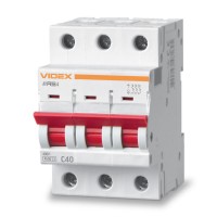 Автоматичний вимикач RS4 3п 40А С 4,5кА VIDEX RESIST (VF-RS4-AV3C40)