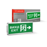 Світлодіодний світильник аварійний ВИХІД ЗІ СТРІЛКОЮ двосторонній TITANUM (TL-EM101-D)
